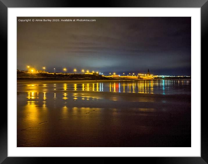 Tynemouth by Night Framed Mounted Print by Aimie Burley