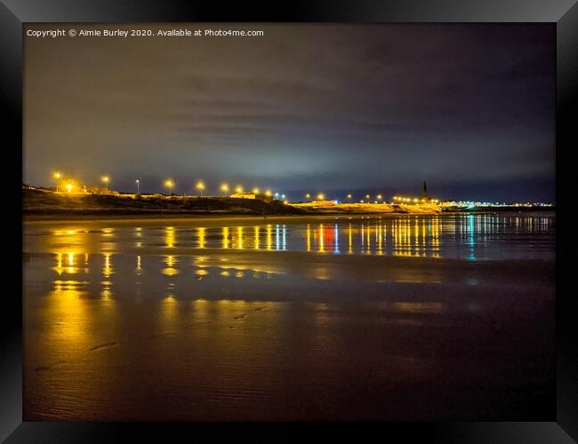 Tynemouth by Night Framed Print by Aimie Burley