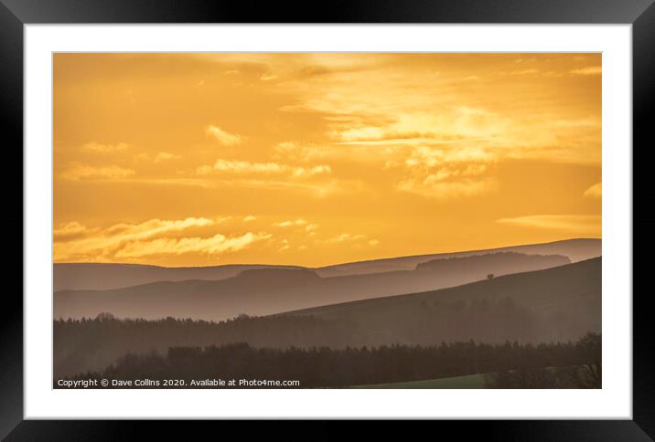 Fire in the Sky, Sunrise in the Scottish Borders Framed Mounted Print by Dave Collins
