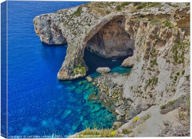 the blue grotto Canvas Print by carl blake