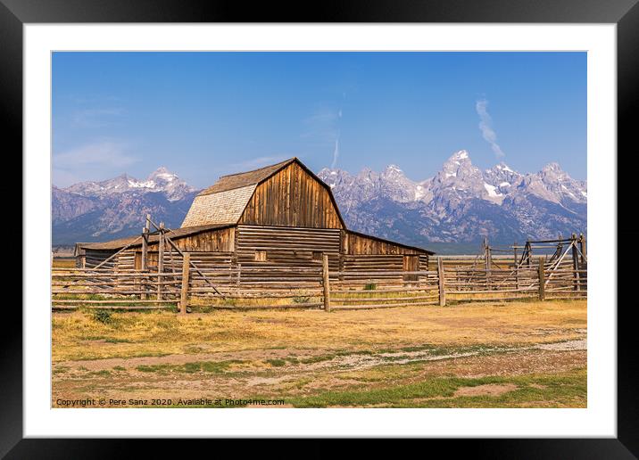 Mormon Row Barn in Grand Teton National Park, WY, USA Framed Mounted Print by Pere Sanz