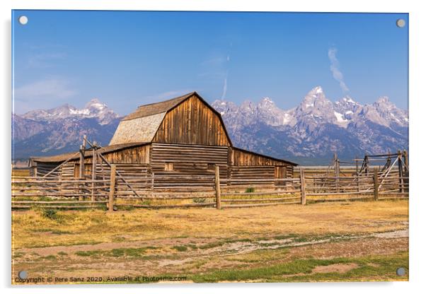 Mormon Row Barn in Grand Teton National Park, WY, USA Acrylic by Pere Sanz