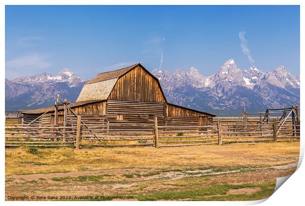 Mormon Row Barn in Grand Teton National Park, WY, USA Print by Pere Sanz