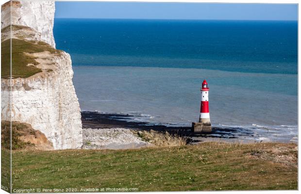 Beachy Head Lighthouse in the afternoon Canvas Print by Pere Sanz
