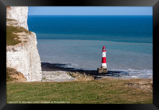 Beachy Head Lighthouse in the afternoon Framed Print by Pere Sanz