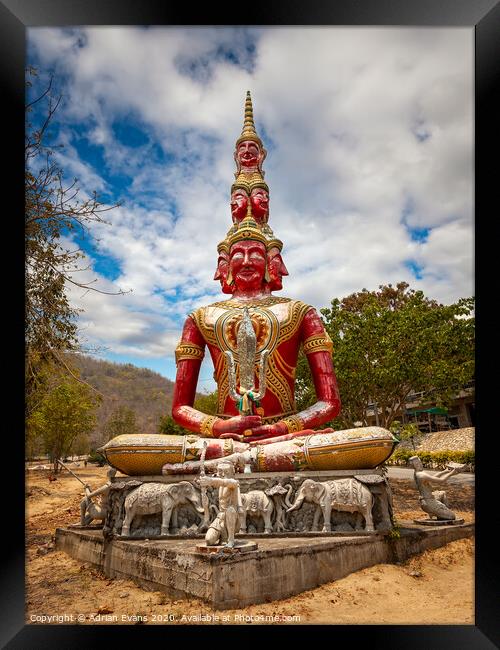 Thiti Sutto Temple Buddha Thailand Framed Print by Adrian Evans