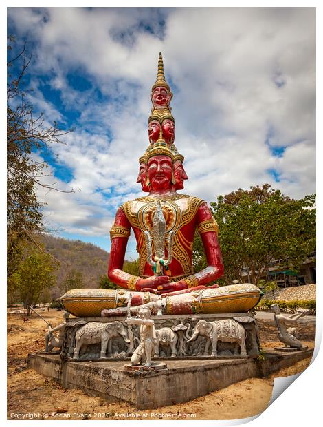 Thiti Sutto Temple Buddha Thailand Print by Adrian Evans