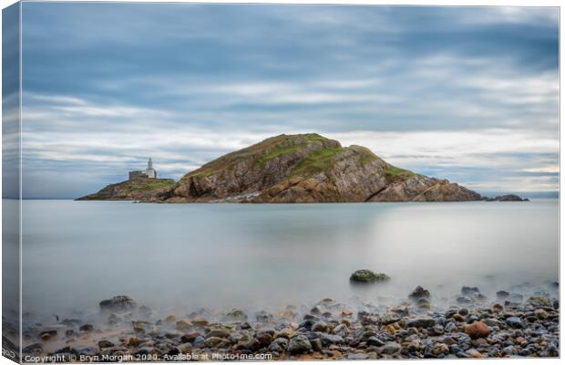 Mumbles lighthouse  Canvas Print by Bryn Morgan