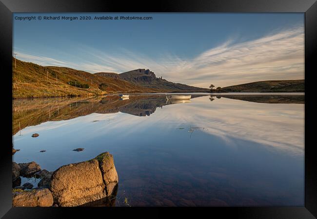 Perfect reflection of Old Man of Storr.  Framed Print by Richard Morgan