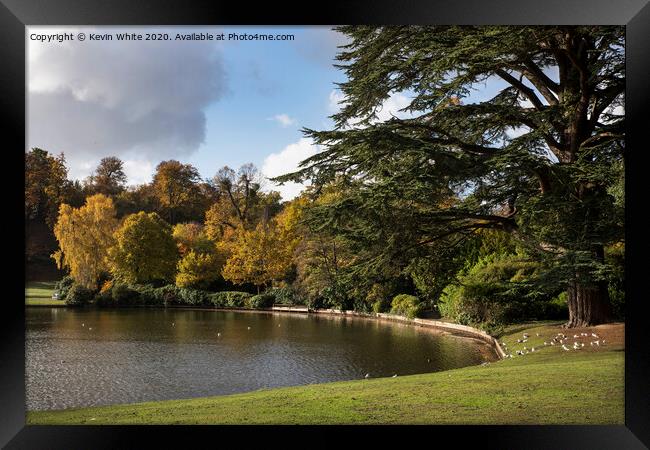 Autumn at Claremont Gardens Surrey Framed Print by Kevin White
