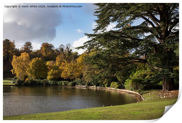 Autumn at Claremont Gardens Surrey Print by Kevin White