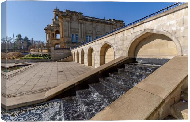 Cartwright Hall and Mughal Water Garden in Lister  Canvas Print by Ros Crosland