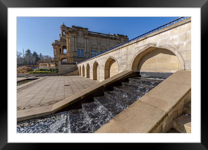 Cartwright Hall and Mughal Water Garden in Lister  Framed Mounted Print by Ros Crosland