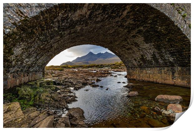 Cuillin Mountains under the arch.  Print by Richard Morgan
