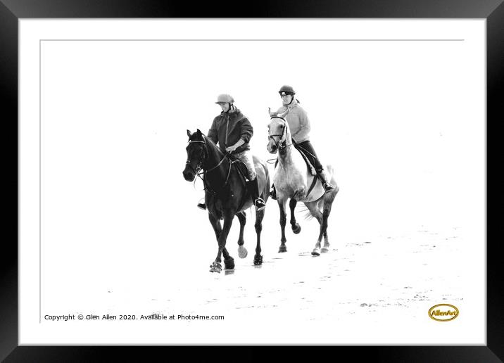 Riders on the Beach Framed Mounted Print by Glen Allen
