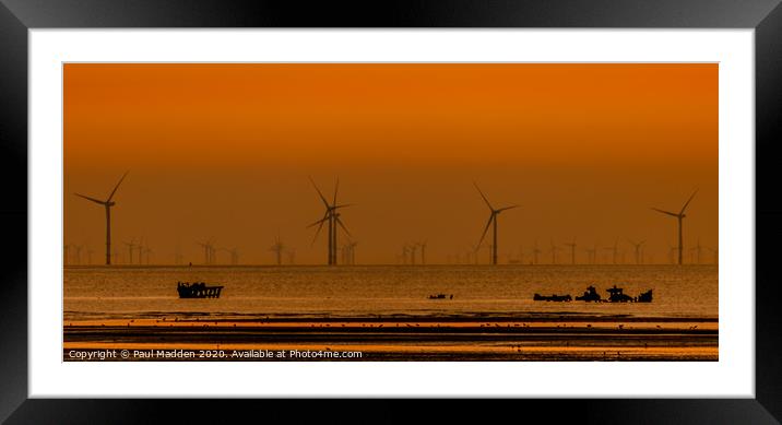Sunset over the shipwreck Framed Mounted Print by Paul Madden