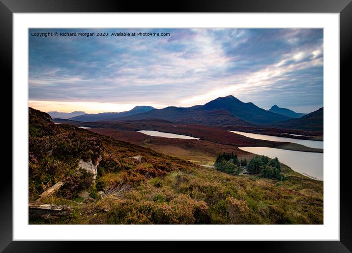 Setting sun over Ben More Mountain, highlands of Scotland. Framed Mounted Print by Richard Morgan