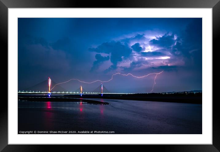 Lightning Strike Framed Mounted Print by Dominic Shaw-McIver