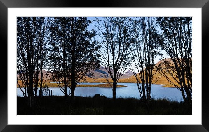Silhouette trees over Lochan an Ais. Framed Mounted Print by Richard Morgan