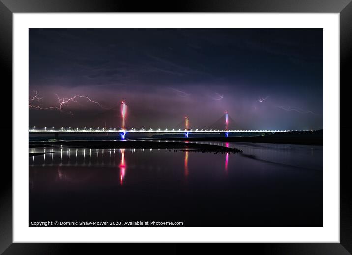 Spike Island Lightning Framed Mounted Print by Dominic Shaw-McIver
