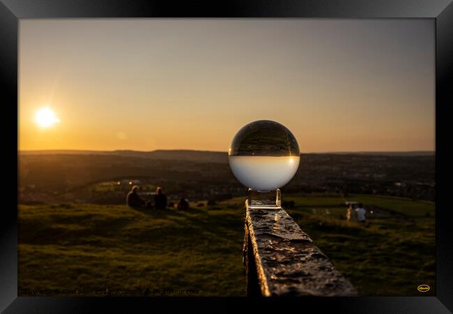 Sunset in a Crystal Ball Framed Print by Glen Allen