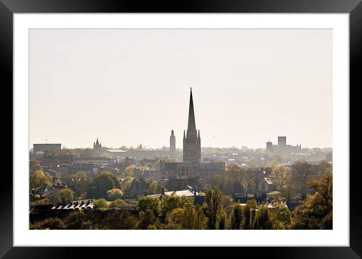 Norwich City Skyline, Norfolk.  Framed Mounted Print by Becky Louise 
