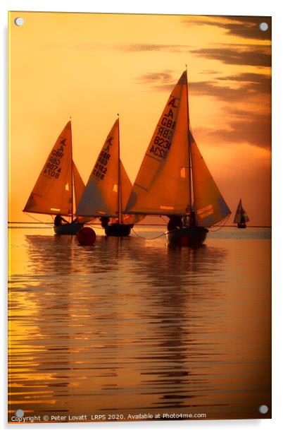 Three Sailing Boats Acrylic by Peter Lovatt  LRPS