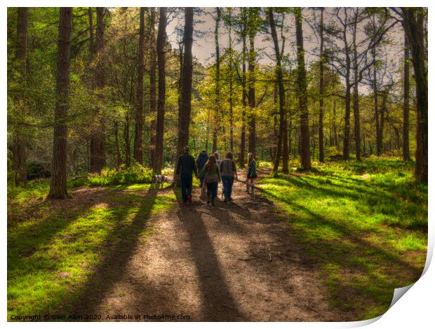 A walk in the woods Print by Glen Allen