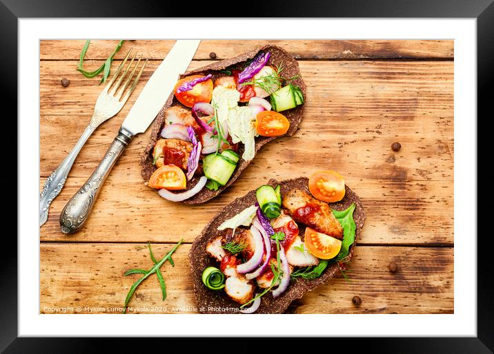 Homemade taco or bruschetta Framed Mounted Print by Mykola Lunov Mykola