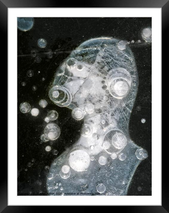 Ice Portrait, Lake Wingra, Madison, USA Framed Mounted Print by Steven Ralser
