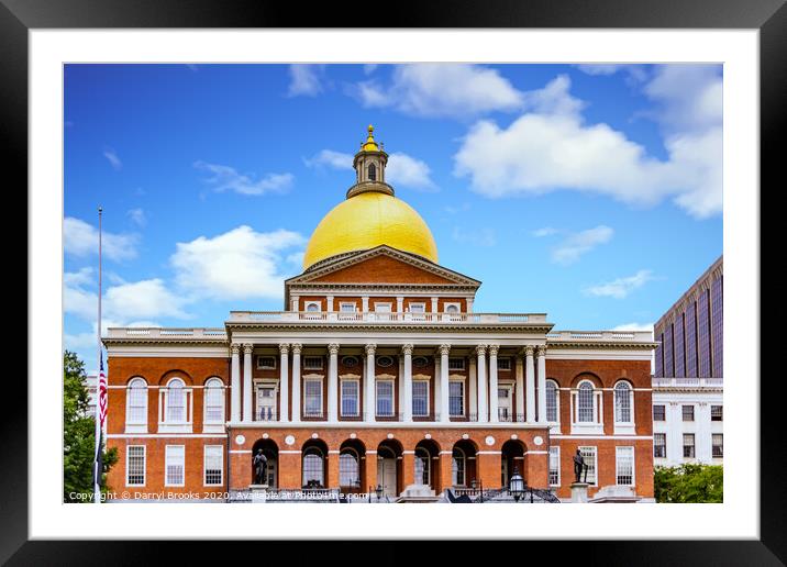 The State House in Boston Framed Mounted Print by Darryl Brooks