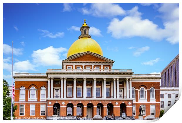 The State House in Boston Print by Darryl Brooks