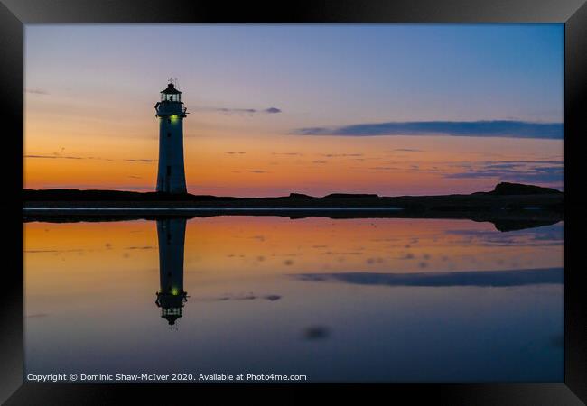 New Brighton Lighthouse sunset Framed Print by Dominic Shaw-McIver