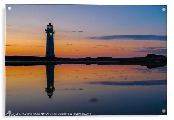 New Brighton Lighthouse sunset Acrylic by Dominic Shaw-McIver