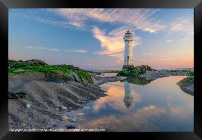 New Brighton Lighthouse at sunrise Framed Print by Dominic Shaw-McIver