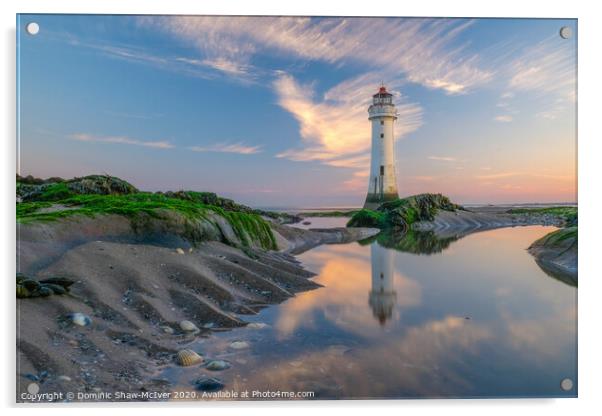 New Brighton Lighthouse at sunrise Acrylic by Dominic Shaw-McIver