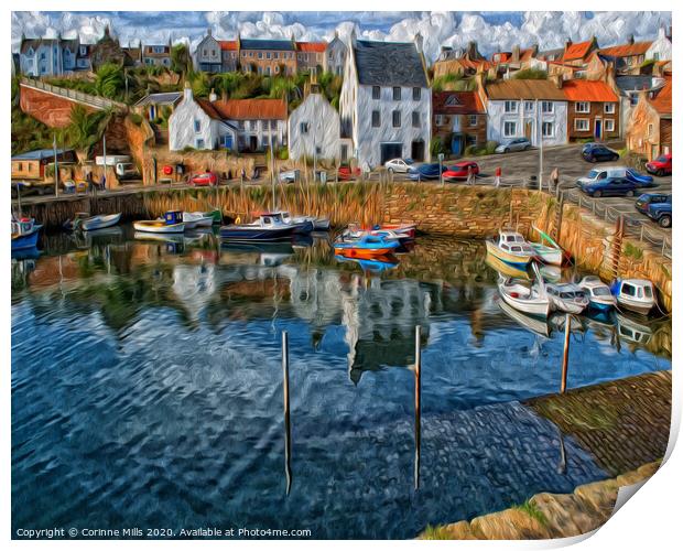 Crail Harbour Print by Corinne Mills