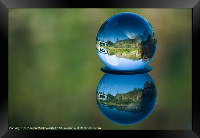 Lensball Reflection Framed Print by Darren Mark Walsh
