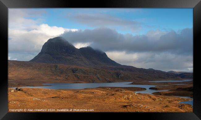 Suilven Clouds Framed Print by Alan Crawford
