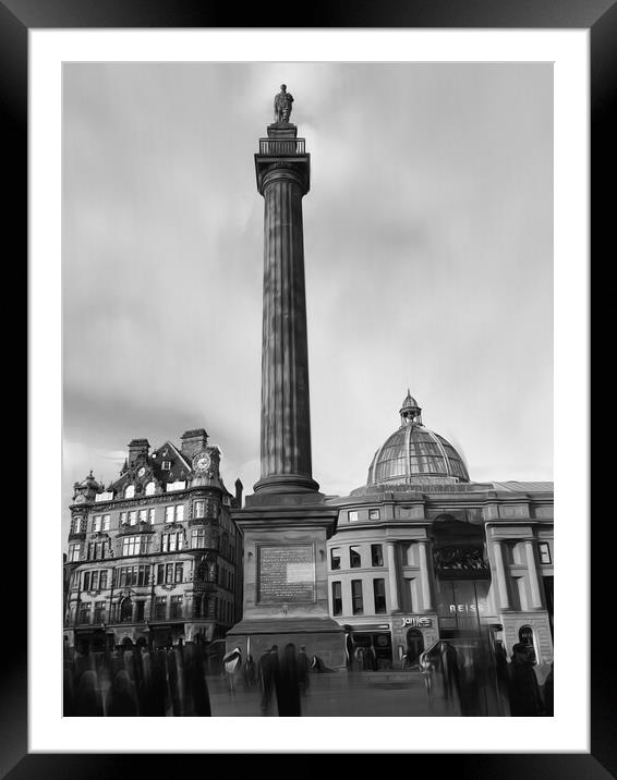 Iconic Earl Grey Street Monument Framed Mounted Print by Beryl Curran