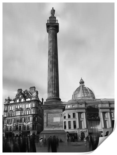 Iconic Earl Grey Street Monument Print by Beryl Curran