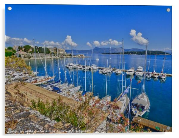 corfu harbour Acrylic by carl blake