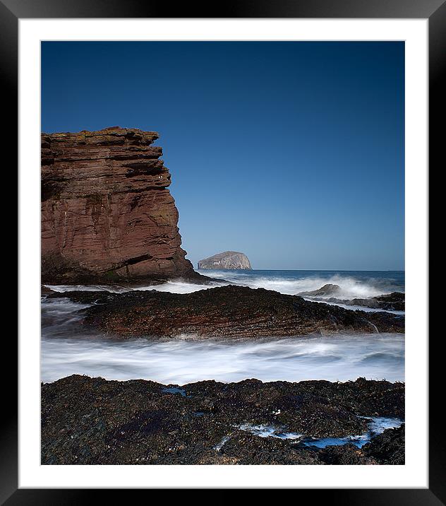 Cliff Edge to Bass Rock Framed Mounted Print by Keith Thorburn EFIAP/b