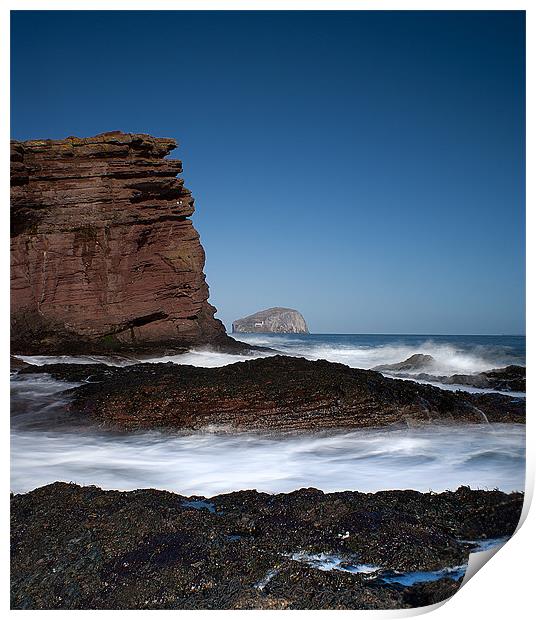 Cliff Edge to Bass Rock Print by Keith Thorburn EFIAP/b