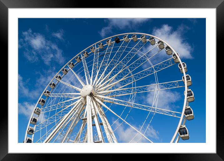 Looking up at the Liverpool wheel Framed Mounted Print by Jason Wells