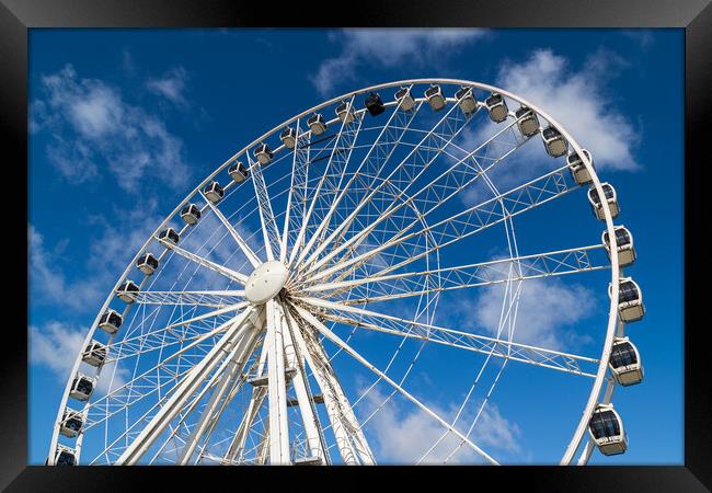 Looking up at the Liverpool wheel Framed Print by Jason Wells
