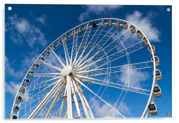 Looking up at the Liverpool wheel Acrylic by Jason Wells