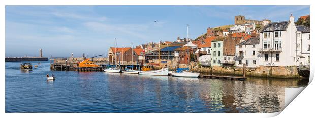 Yachts lined up in Whitby harbour Print by Jason Wells