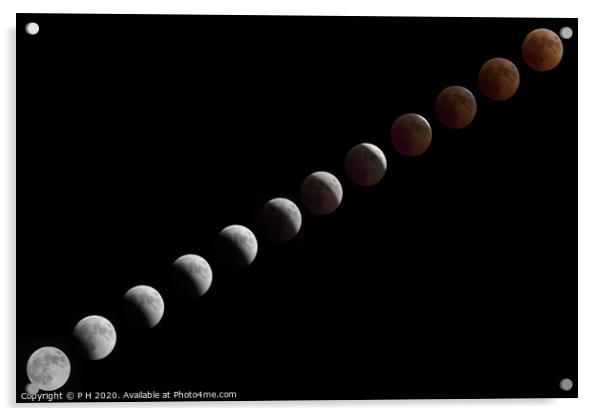 Lunar Eclipse Sequence Acrylic by P H