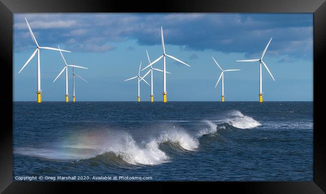 Wind Turbines Redcar  Framed Print by Greg Marshall